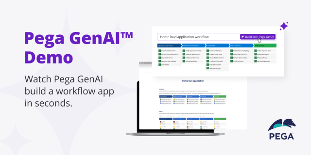 This is super cool... Visit Pega's GenAI demo, enter a workflow of your choice (like "insurance claim"), and watch as Pega GenAI works its magic, effortlessly building all the essential elements required for an enterprise-ready application. #GenAI pe.ga/3QD5wsT