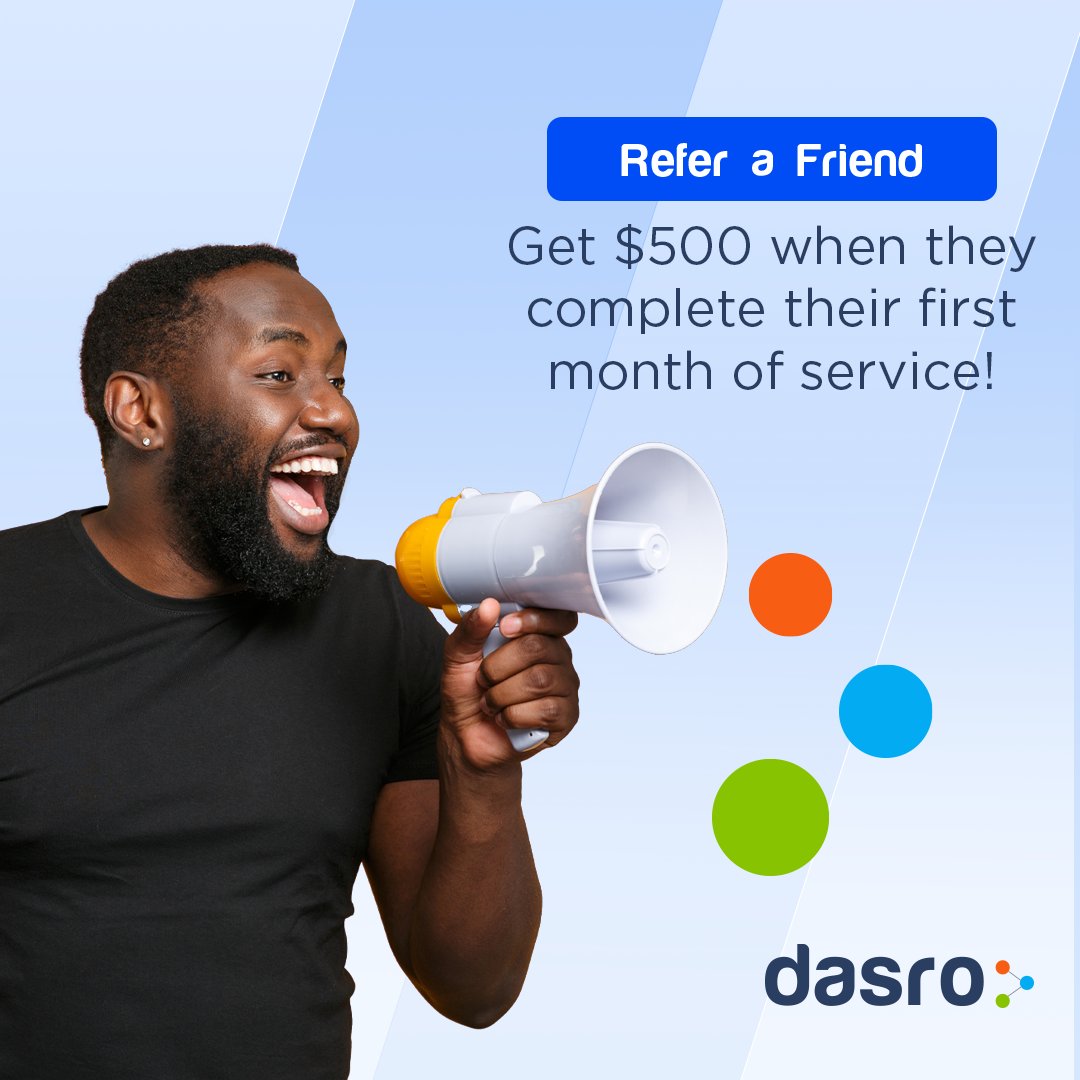 dasroconsulting's tweet photo. Help a friend land a job and earn $500 with Dasro's Referral Program. Have them send their resume and mention you as the referrer. 

If they're hired within 6 months, and complete 1 month of service, you get rewarded! 

Find out more information here: https://t.co/toC3jFtIk3 https://t.co/V4FtjkRAVB
