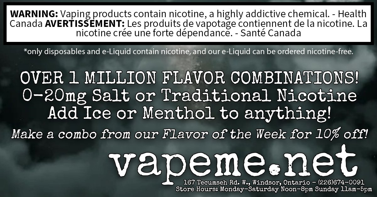 vapemedotnet's tweet image. New! #vapeme FOTW combos! Thousands of possibilities! 10% off.
0-20mg Salt or Traditional Nicotine/Adjustable VG %!
Try Blackberry by itself or combo'd up with one or two more flavors!
vapeme.net/shop/e-liquid-…
