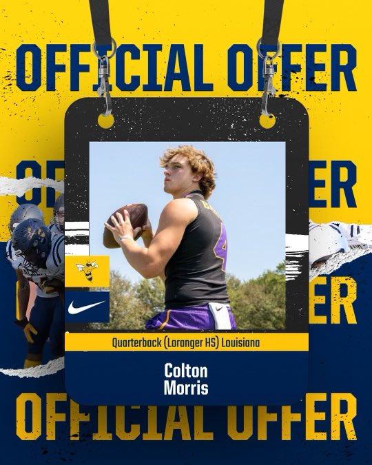 Colton Morris (@colt0nmorris) on Twitter photo I’m blessed & honored to receive an offer from <a href="/GracelandFB/">Graceland Football</a>
Thank you <a href="/4thQtMentality/">𝐂𝐨𝐚𝐜𝐡 𝐅𝐮𝐬𝐞</a> 🐝
#OnlyTheTough 💙💛
<a href="/adamgorney/">Adam Gorney</a> @SWiltfong247 <a href="/ChadSimmons_/">ChadSimmons</a> <a href="/CoachReedLive/">Carl Reed Jr.</a> <a href="/FbIberia/">Acadiana Area FB Recruiting</a> <a href="/DemetricDWarren/">Demetric D. Warren</a> <a href="/Jeff_XOS/">Jeff Martin - Catapult</a> <a href="/TheUCReport/">Billy Tucker</a> <a href="/samspiegs/">Sam Spiegelman</a>
#Boot2Iowa I’m blessed & honored to receive an offer from <a href="/GracelandFB/">Graceland Football</a>
Thank you <a href="/4thQtMentality/">𝐂𝐨𝐚𝐜𝐡 𝐅𝐮𝐬𝐞</a> 🐝
#OnlyTheTough 💙💛
<a href="/adamgorney/">Adam Gorney</a> @SWiltfong247 <a href="/ChadSimmons_/">ChadSimmons</a> <a href="/CoachReedLive/">Carl Reed Jr.</a> <a href="/FbIberia/">Acadiana Area FB Recruiting</a> <a href="/DemetricDWarren/">Demetric D. Warren</a> <a href="/Jeff_XOS/">Jeff Martin - Catapult</a> <a href="/TheUCReport/">Billy Tucker</a> <a href="/samspiegs/">Sam Spiegelman</a>
#Boot2Iowa