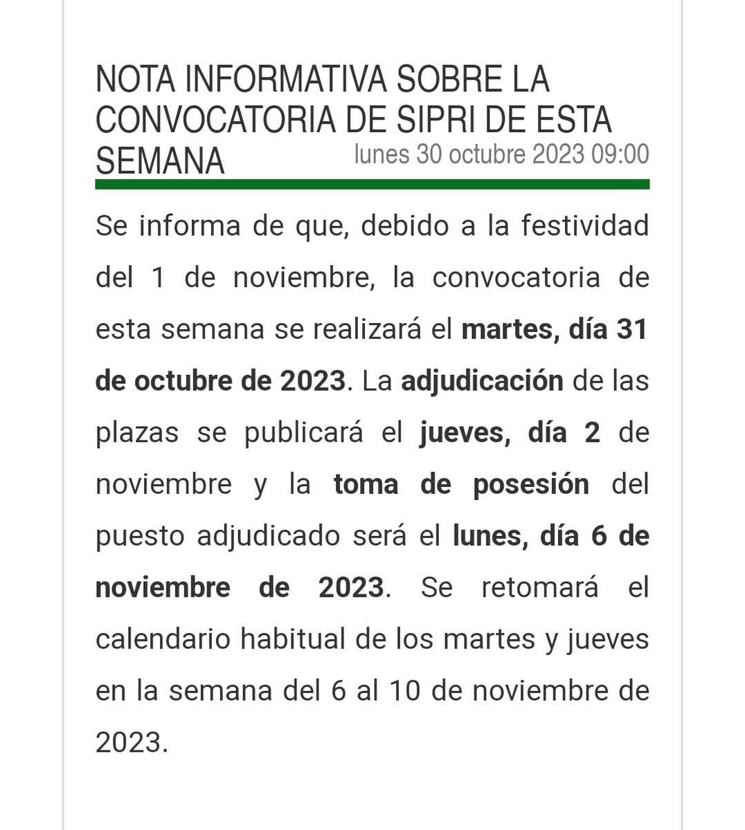 ❌SIPRI APAGADO O FUERA DE COBERTURA❌

Menuda vergüenza que SIPRI tras SIPRI se confirme el poco respeto que tiene la Consejera <a href="/Patricia_Pozo_/">Patricia del Pozo</a> por los interinos y por la buena marcha de los colegios.

#SeAcabó 

💪🏻BASTA YA💪🏻 NOS VEMOS EL 19N EN LA CALLE💚🌊
