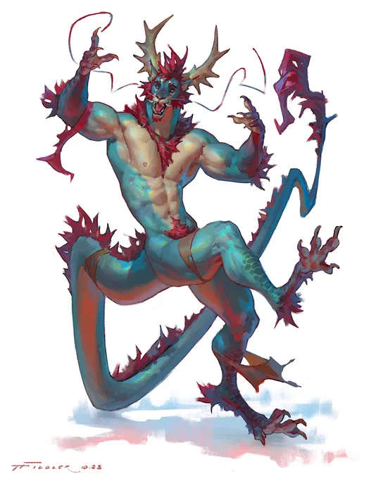 Day 30 of Weretober 2023! Eastern Dragon (Noodle) 