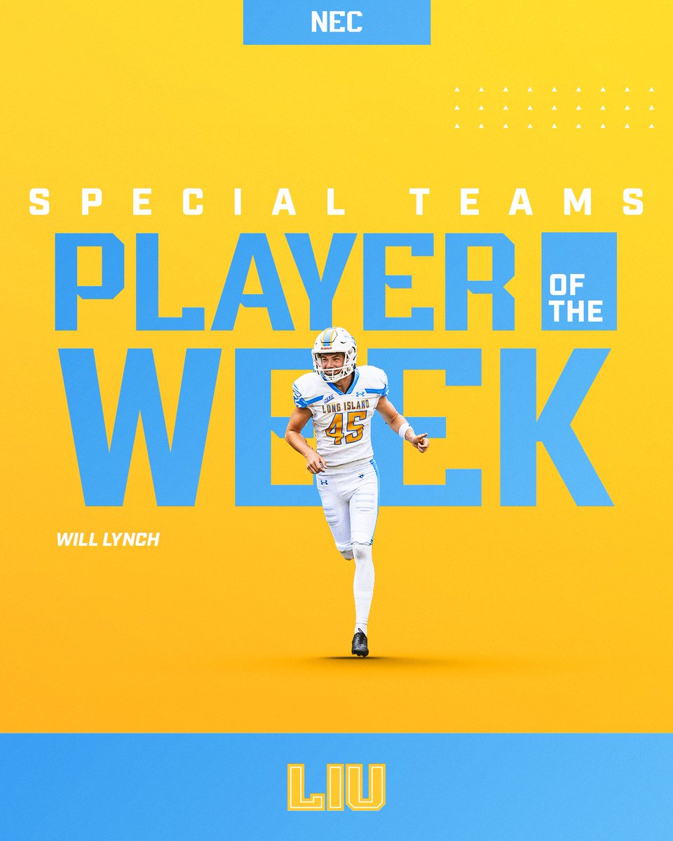 LIUSharksFB's tweet image. After Victory at CCSU, Eric O'Neill and Will Lynch Selected NEC Players of Week 

📰: bit.ly/46GEDKh