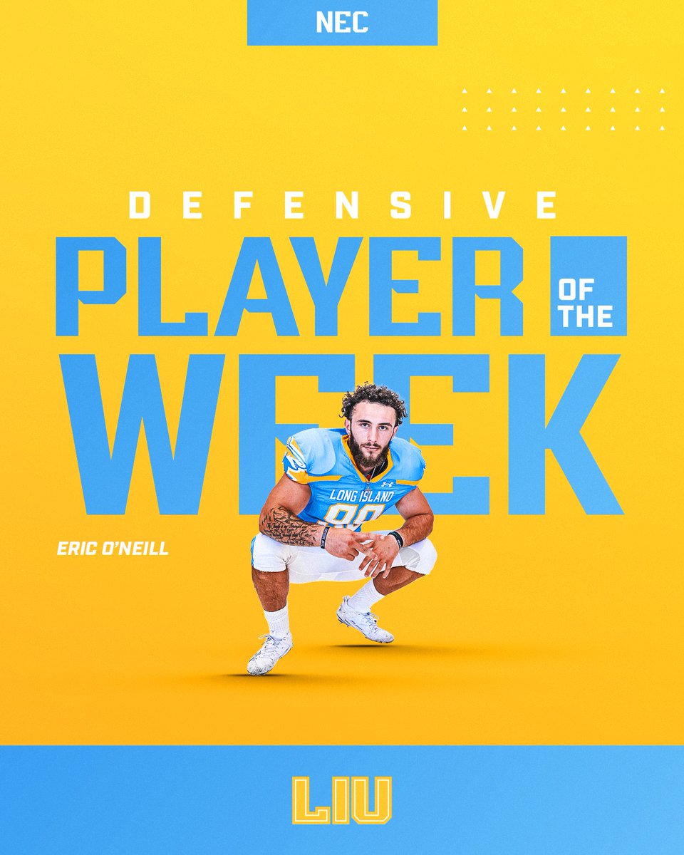 LIUSharksFB's tweet image. After Victory at CCSU, Eric O'Neill and Will Lynch Selected NEC Players of Week 

📰: bit.ly/46GEDKh