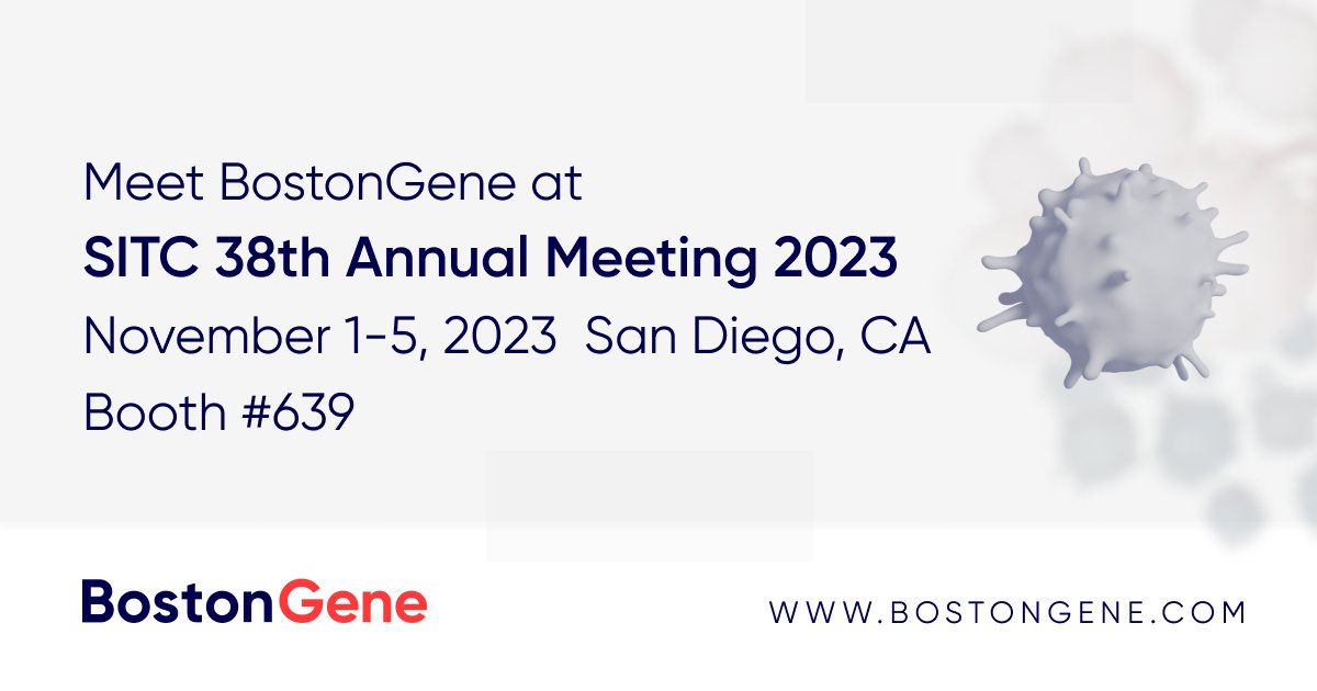 BostonGeneCorp's tweet photo. Will you be attending #SITC23 this week in San Diego? Stop by and meet the BostonGene team at booth #639 and hear how our #AI-based molecular and #immuneprofiling improves the standard of care, accelerates #research, and reduces the overall cost of #cancer care. https://t.co/w6p5JhPNRy
