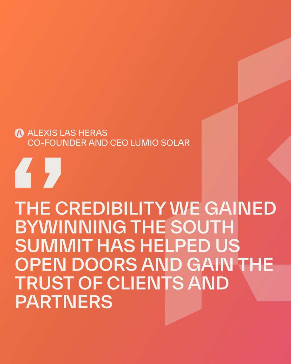 south_summit's tweet photo. Going through the Startup Competition was important for @LumioSolar, the winner of the most sustainable award in 2023. 🪴

If you too want to make your pitch in our Startup Competition, register your project today and come and grow your company! 🎢

https://t.co/3c9JgGBmIE https://t.co/shzHyDTfSd