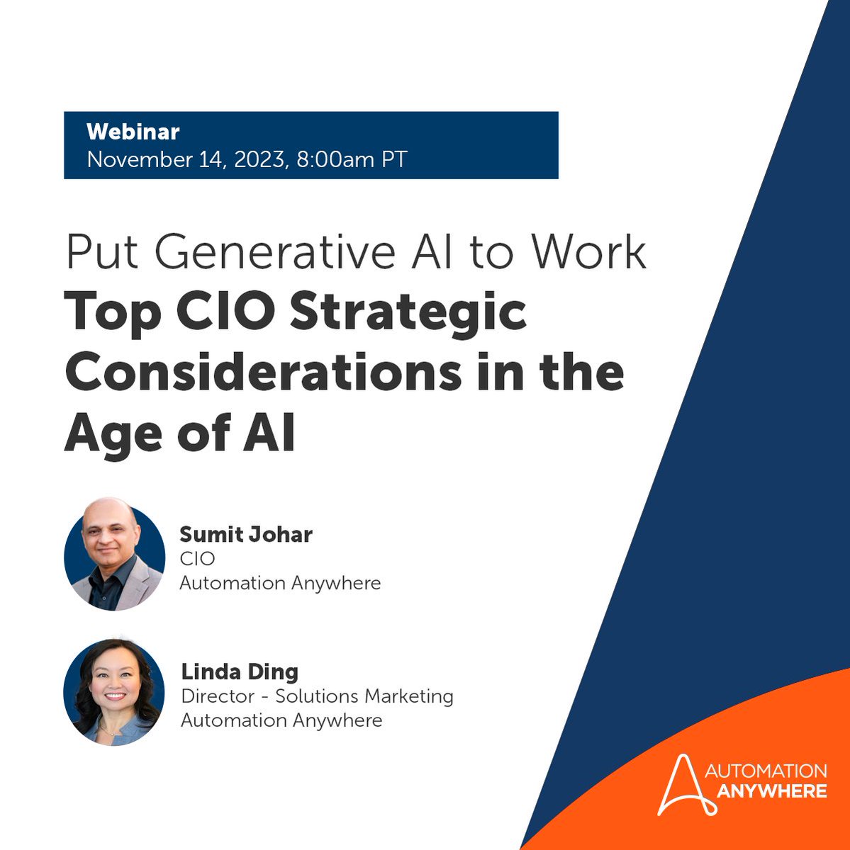 🗓️ Mark your calendars for November 14th at 8 am PT for a webinar led by our CIO, Sumit Johar. He will provide invaluable insights into the top considerations for CIOs to safely implement genAI and accelerate your business transformation. Sign up: spr.ly/6010u9BLE