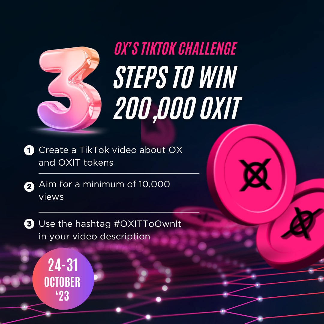 Happy Halloween $OXIT grinders! 👻

Have you post your winning TikTok video entry?

Don't forget to post your entries and use the hashtag #OXITToOwnIt ! ✨

Get that video going and snatch that 55 USD worth of OXITs! 🚀🫶