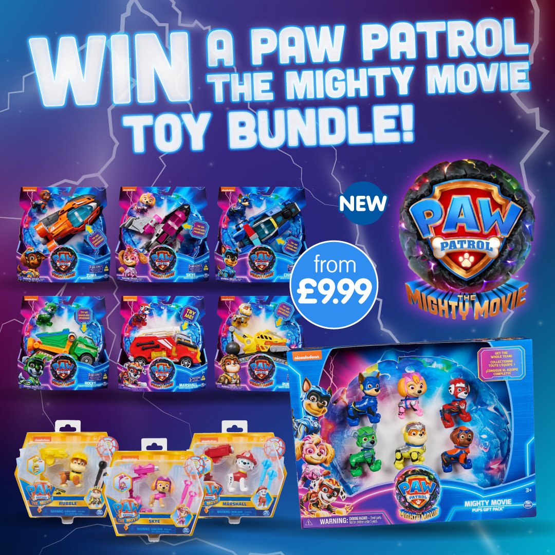 🐶#COMPETITION TIME🐶

Calling all #PawPatrol fans - to celebrate the launch of the new film, we're giving away this Mighty Movie Toy bundle to ONE lucky winner!

For a chance to #WIN, simply

1) FOLLOW
2) RT
3) COMMENT #BMPawPatrol

Competition ends 9am 2/11/31