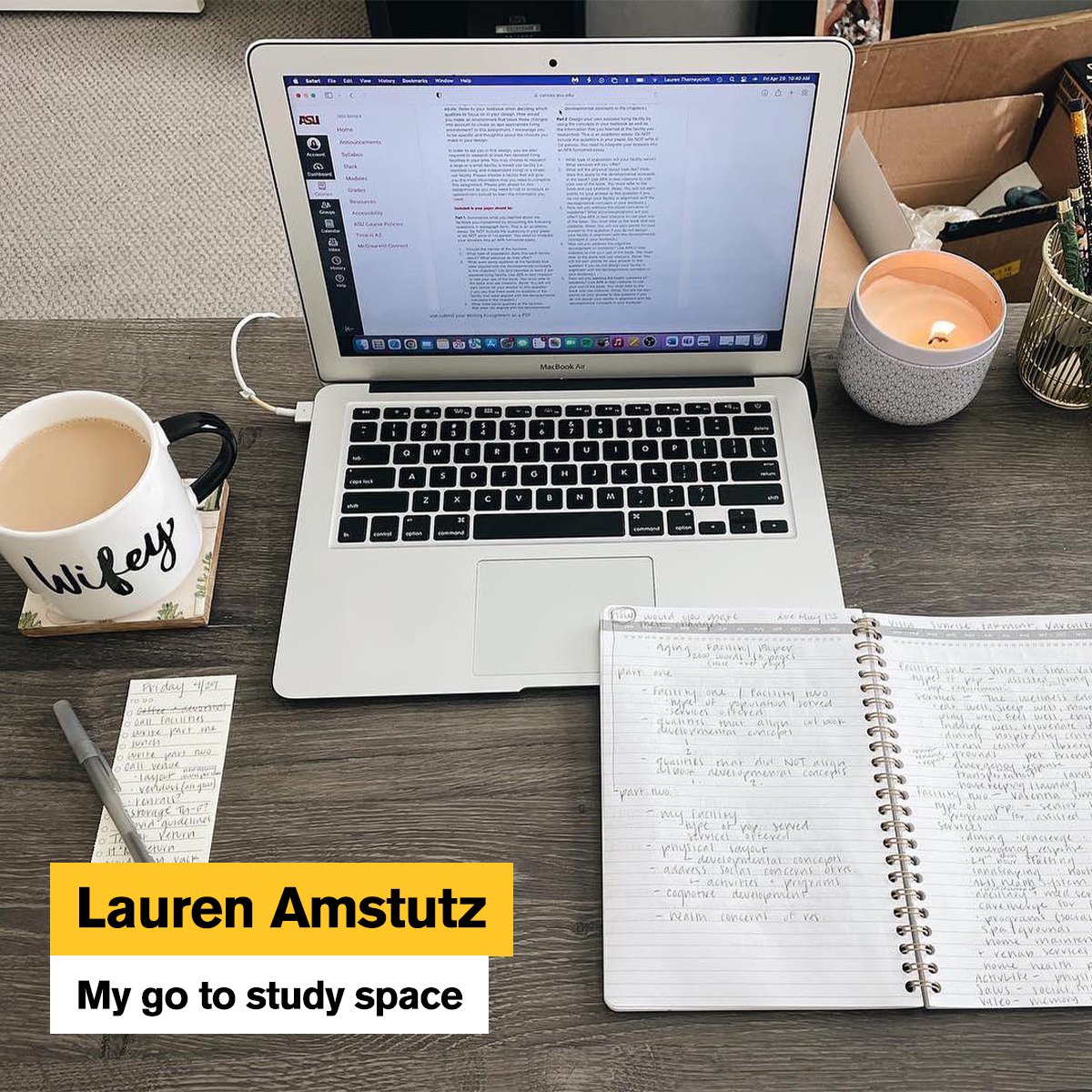 asuonline's tweet image. Do you work better in a #StudySpace filled with warm sunlight, like #ASUOnline student Alana, or are you all about that bustling café life? Share your #NationalDistanceLearningWeek opinions!