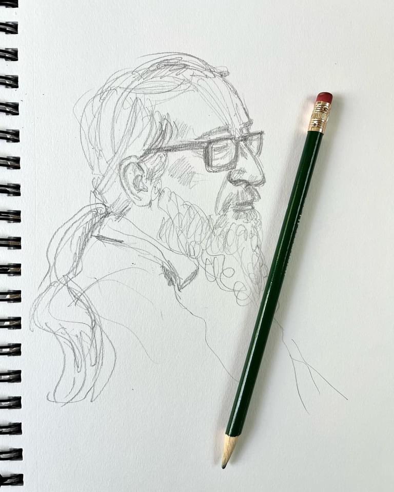 lesleybreenart's tweet photo. One of my warm-up sketches from a few weeks ago at Friday Figure Drawing @falmouthartcenter 

#figure #figuredrawing #portrait #pencil #pencilsketch #portraiture #figuredrawing https://t.co/IW7LHxXMJ9