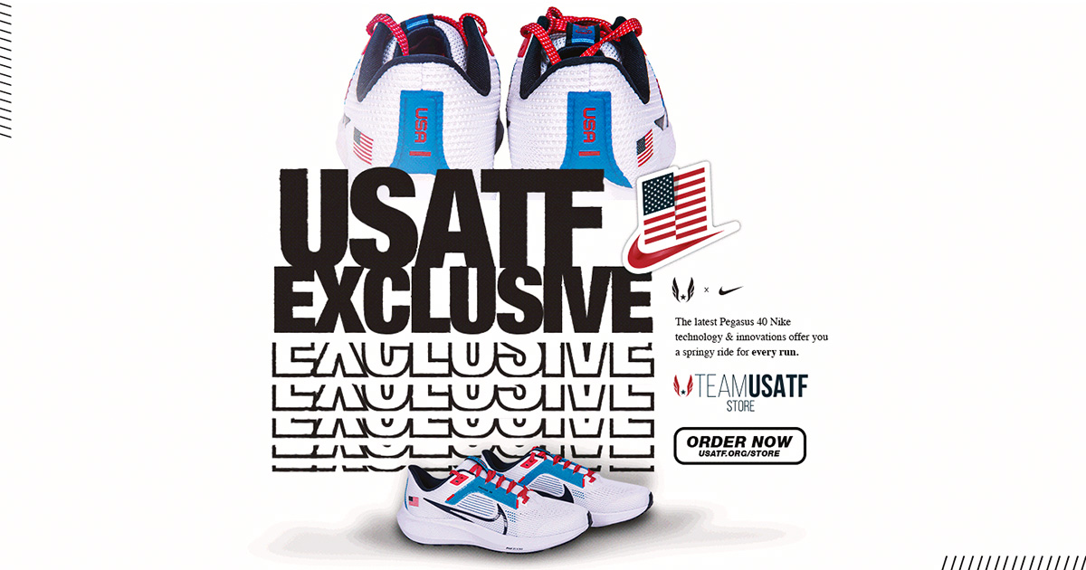 🚨🇺🇸 Team USATF Store exclusive Show your Team USATF pride with a pair of the limited edition Nike Pegasus 40 for every run this fall! Shop now: bit.ly/3vYXTD3. 👟 👀 #USATF