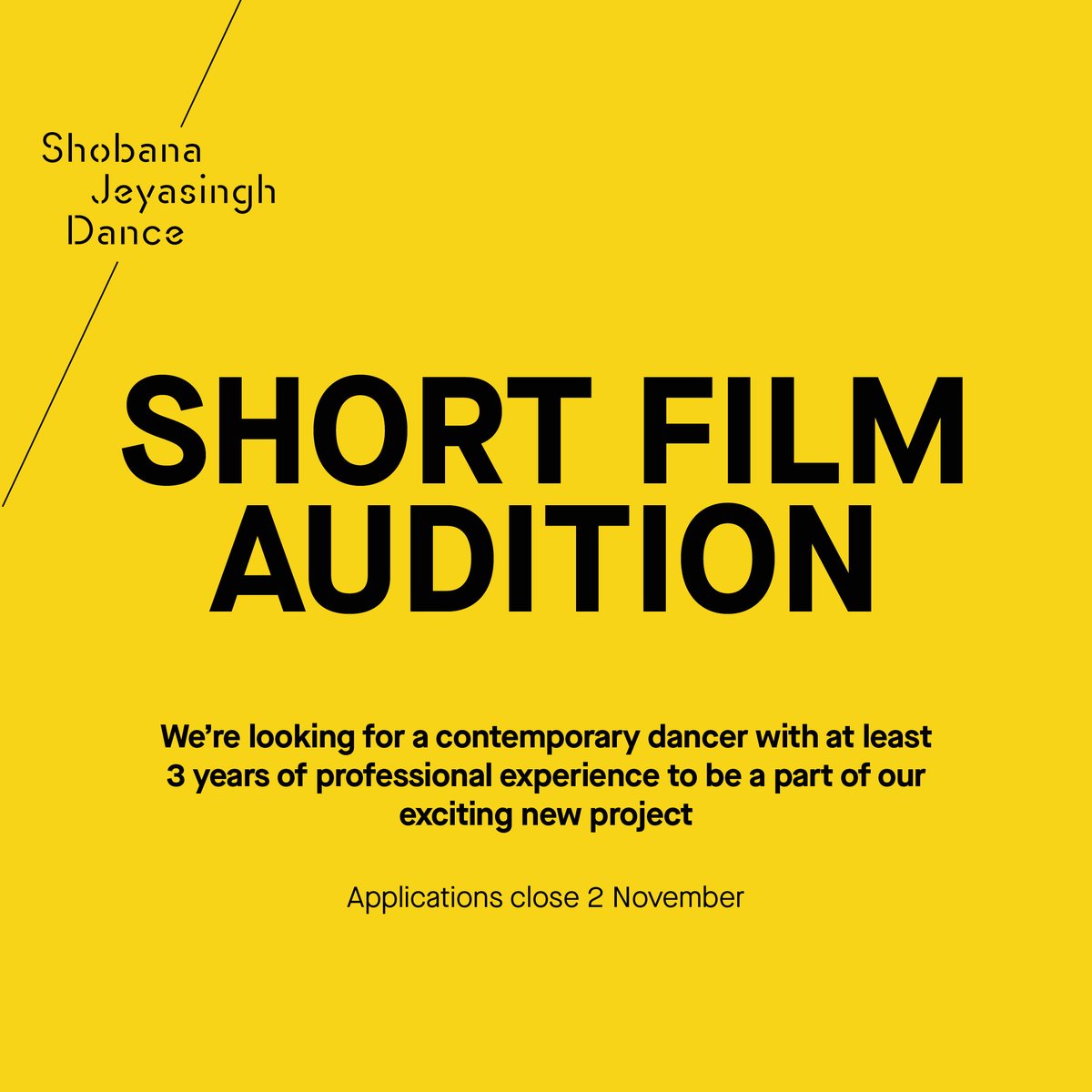 This week is your final opportunity to apply to audition for our short film, (Don't) Say My Name! We're excited to start, and are looking for a talented, female contemporary dancer to be a part of this big project. Find out more, and know how to apply👉 shobanajeyasingh.co.uk/news/short-fil…