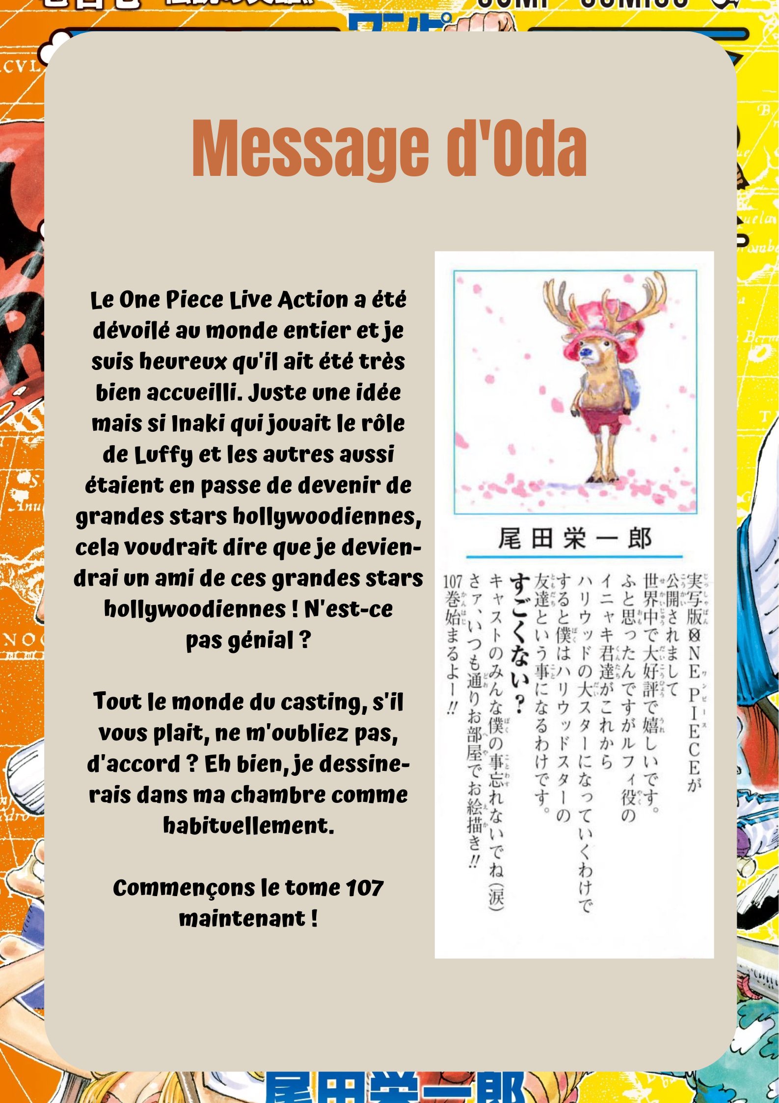 Asberhug on X: #SBS107 #ONEPIECE [Thread SBS Tome 107 One Piece] Message  d'Oda 👀  / X
