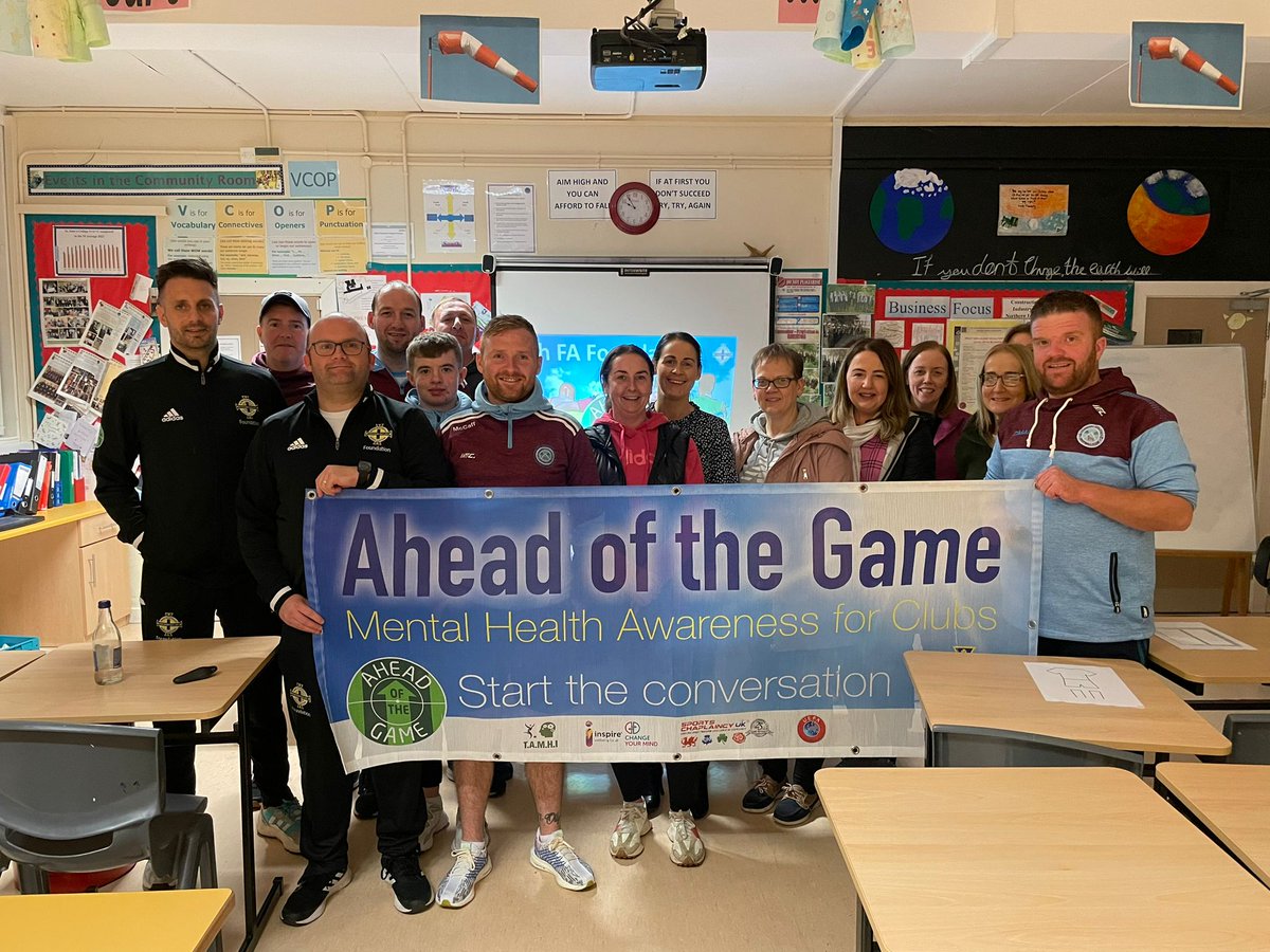 Ahead of the Game workshop delivered tonight for @TummeryFC. Thanks to everyone who attend the IFA Mental health workshop.
