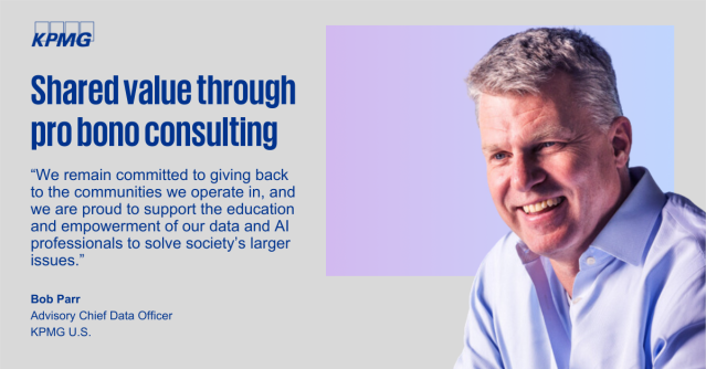Digital literacy is a critical skill for any organization's workforce. I'm proud of the work <a href="/KPMG_US/">KPMG US</a> is doing to improve our communities by providing data-driven insights to nonprofits. Learn more from Advisory Chief Data Officer Bob Parr. #probonoweek bit.ly/45RRYhM