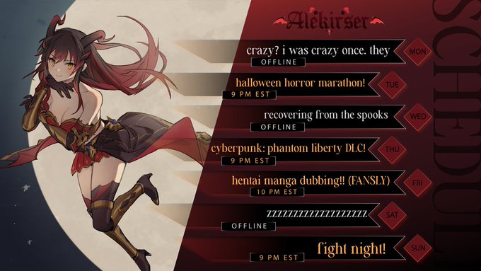 MY SCHEDULE FOR THIS WEEK!!! (OCT 30 - NOV 5)

taking it easy n playin it chill!!

?shapeshift https://t