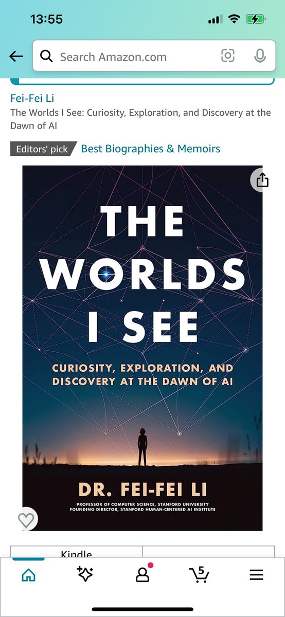 I’m so excited that my upcoming AI science memoir book “The Worlds I See” is an Editor’s Pick on Amazon! 🤩 It’s coming out in 10 days on Nov 7, pre-order here: a.co/d/96QLfoE