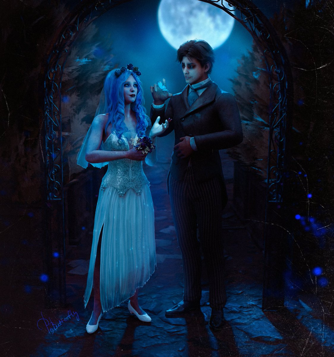 Kate and Jake as characters from the cartoon "Corpse Bride"👗🎩
Halloween Spooky art of October🎃
#KateDenson #JakePark #DeadByDaylight #Dbd