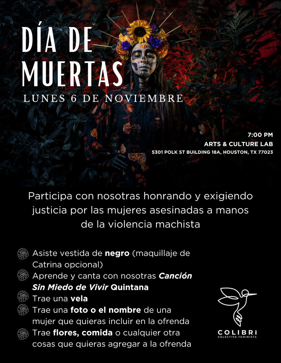 Les esperamos este próximo 6 de Noviembre a las 7pm