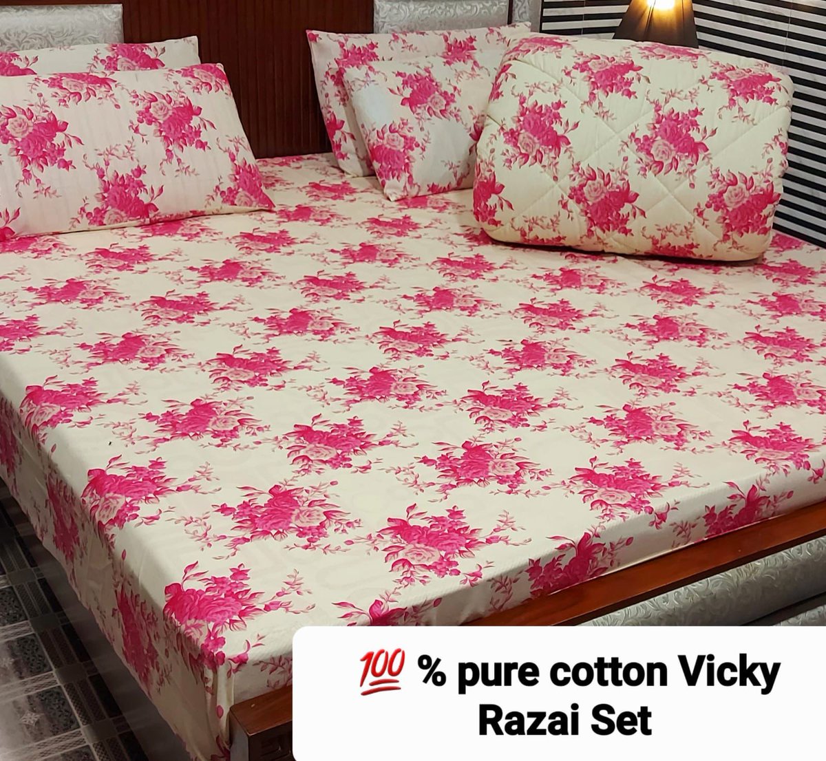 mianbedding_com's tweet photo. Export Quality Cotton 
6 Pcs Vicky Razai Set 

1 King size Bedsheet
Size: 90×96 inches
 4 Pillow covers
Size: 19×29 inches
1 Vicky Razai 500 gsm
 Size: 90×97
 Price:5800
Delivery Free 
*AdvancepaymentOnly* https://t.co/42EJmnwYzI