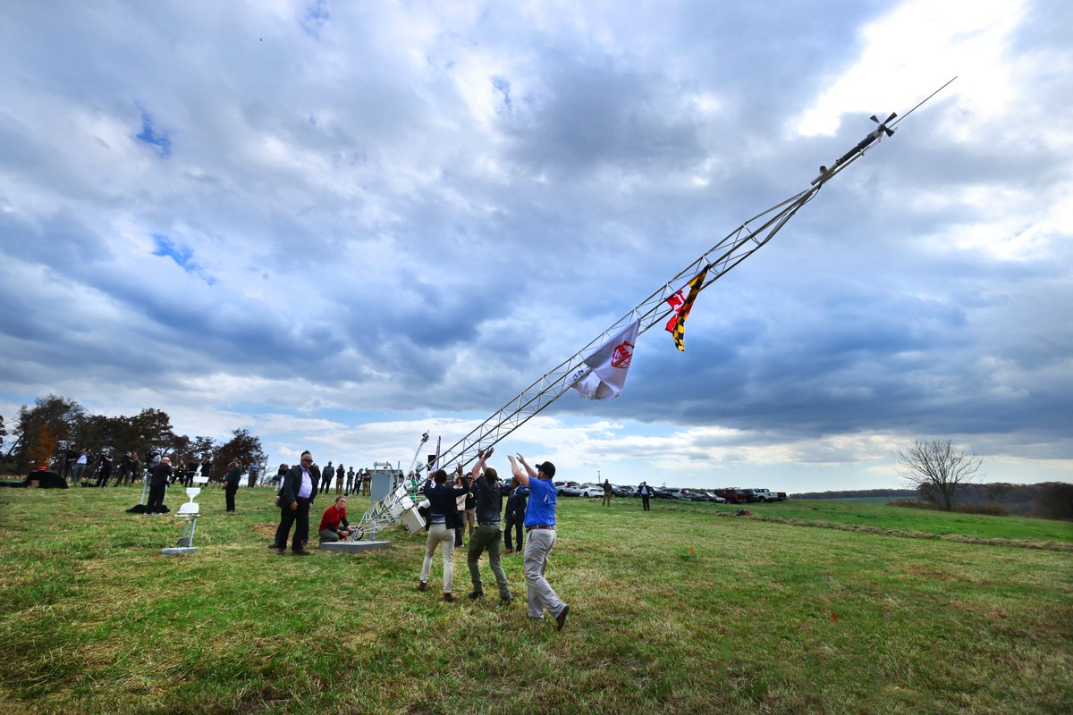UMDscience's tweet photo. Today, @UofMaryland and @MDMEMA unveiled the first of 70+ Maryland Mesonet towers.

The Maryland Mesonet will improve #WeatherForecasting and ensure the safety of all Marylanders, especially communities most vulnerable to the effects of #ClimateChange. https://t.co/Y5XIC7PQQk https://t.co/DfTu8BYgg6