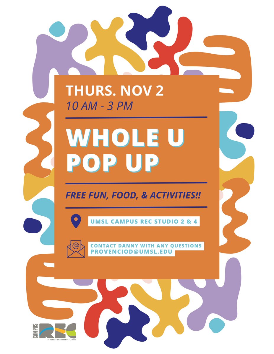 Join our UMSL Tritons United partners at UMSL Campus Rec this Thurs, 11/02nd for Fall Whole U Pop-Up Event!  They will be activities such as create an ugly sweater, &amp; FREE food, &amp; FUN! Plus, resource information tabling from our campus partners.  Goo Tritons! #UMSL #UMSLProud