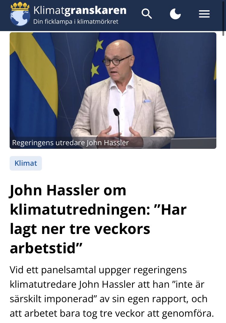 ✅ Inga sakkunniga. 
✅ Inget kansli. 
✅ Tre veckors jobb. 

Och resultatet ska vara grunden för framtidens klimatpolitik.