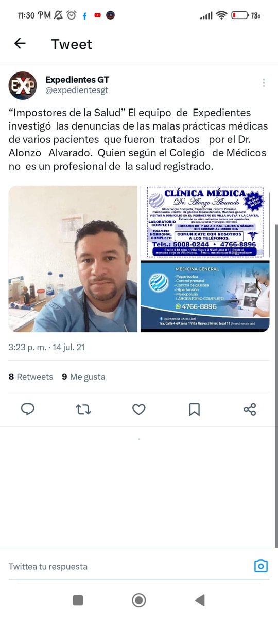 Rastaman0688's tweet photo. Esta persona es un peligro para la sociedad y no le importa jugar con la vida de los demás, se hace pasar por empleado del Hospital El Salvador, El Hospital de Diagnóstico y usurpa el sello de otro médico de acá del país... 
@nayibbukele @PNCSV @FGR_SV @cinco_zavala https://t.co/JrIer430la