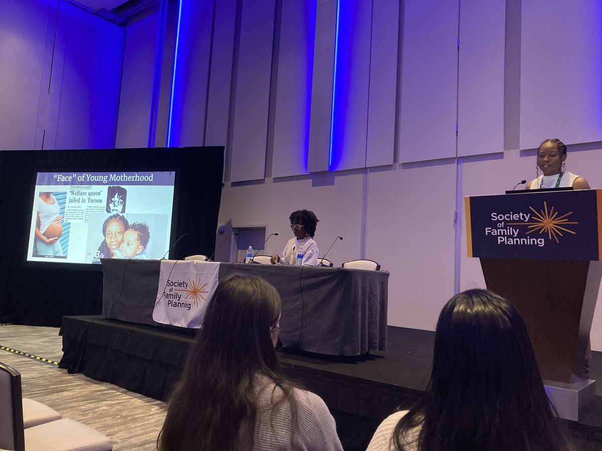 Thank you <a href="/SocietyFP/">Society of Family Planning</a> for a packed house! Supporting #pregnant &amp; #parenting youth is NO LONGER OPTIONAL. We must uphold ALL principles of #reproductivejustice for youth, including uplifting #youngmothers + #transforming the narrative of #youngmotherhood. #DrBriaPeacock #SFP2023