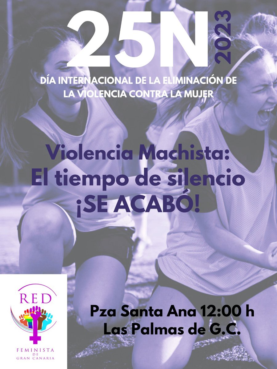 🚨Contra las violencias machistas el tiempo de silencio ¡#SeAcabó!
Este #25N de nuevo tomaremos las calles y gritaremos hasta quedarnos sin voz. Por las que están, por las que no están y por las que vendrán. 
📍Salida a las 12 de la Plaza de Santa Ana.