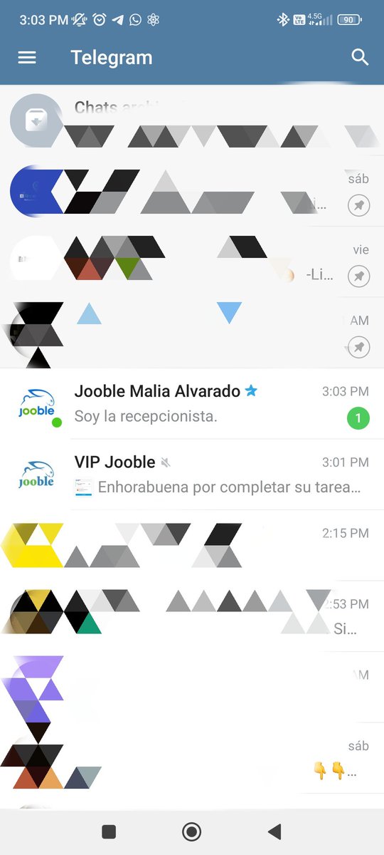 AdalbertoCamp24's tweet photo. @Jooble_Jobs @Breezy_HR Jooble there are groups on Telegram with your name where they ask you to make deposits to other people's accounts, is that correct? https://t.co/OTcMnN3h0c