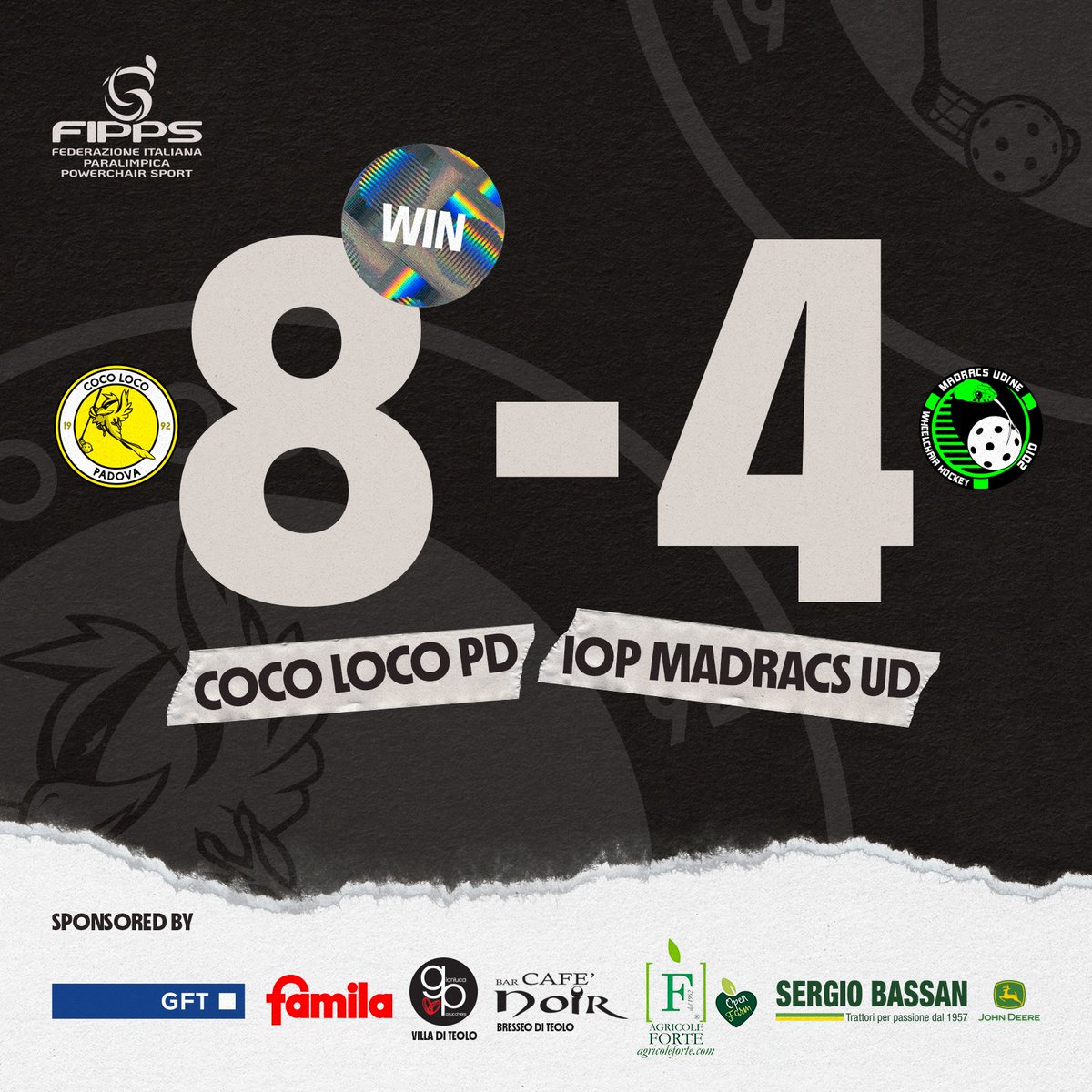 Coco_Loco_PD's tweet photo. Finisce 8-4 per noi la prima di campionato!
Un’ottima prova dei nostri ragazzi che anche in inferiorità numerica sono riusciti a mantenere e chiudere il risultato!

Marcatori:
Ramina (4), Masoli (4)
Tahtahi (3), Occhialini (1)
#orgogliogiallonero #cocolocopadova #takethenextlevel https://t.co/IsJ5J7F21o