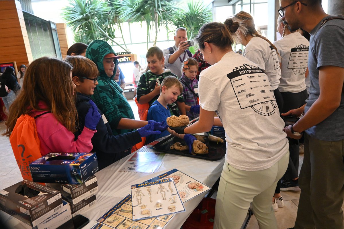 Our Foundation joined physician volunteers & medical students from the @uwsmph Doctors Ought to Care group at @WiSciFest. Volunteers shared their knowledge to inspire kids to make healthy choices and to think about careers in health & medicine. bit.ly/45TxhBK