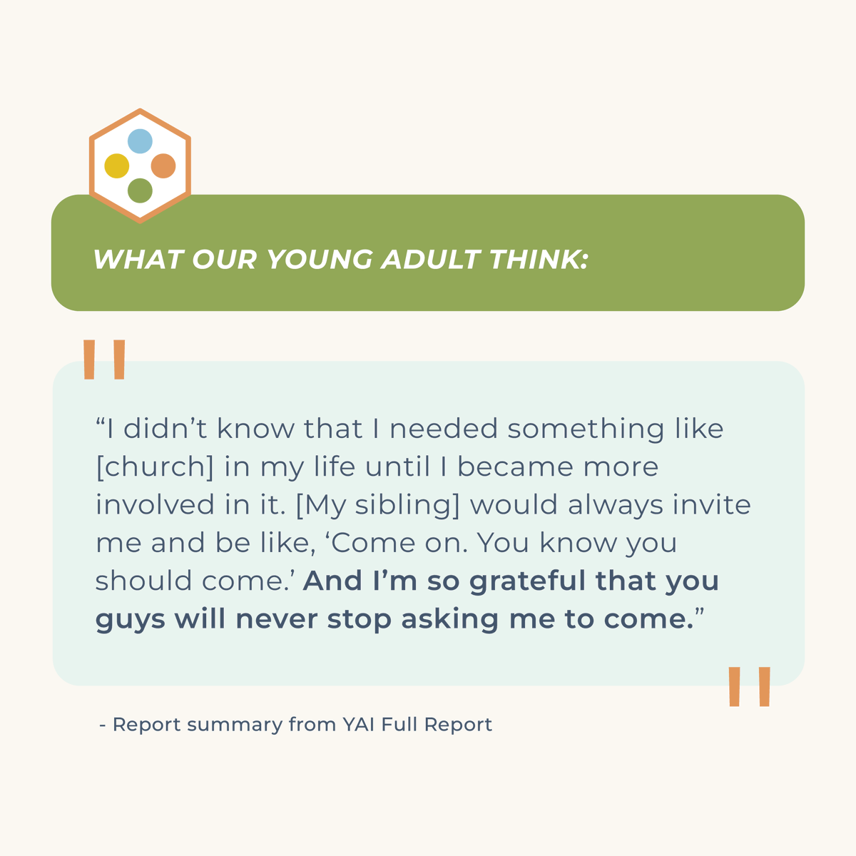 Happy Monday! Family ties, positive relationships, and gatherings play a pivotal role in shaping young adults' spiritual growth. Many find their path to faith through the support of loved ones! Explore more insights into empowering young adults at pivotnw.org/research.