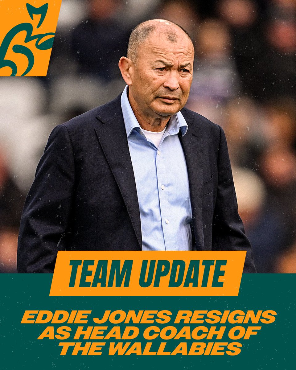 wallabies's tweet photo. Eddie to depart as head coach.

#Wallabies https://t.co/YQQAFzvjSN