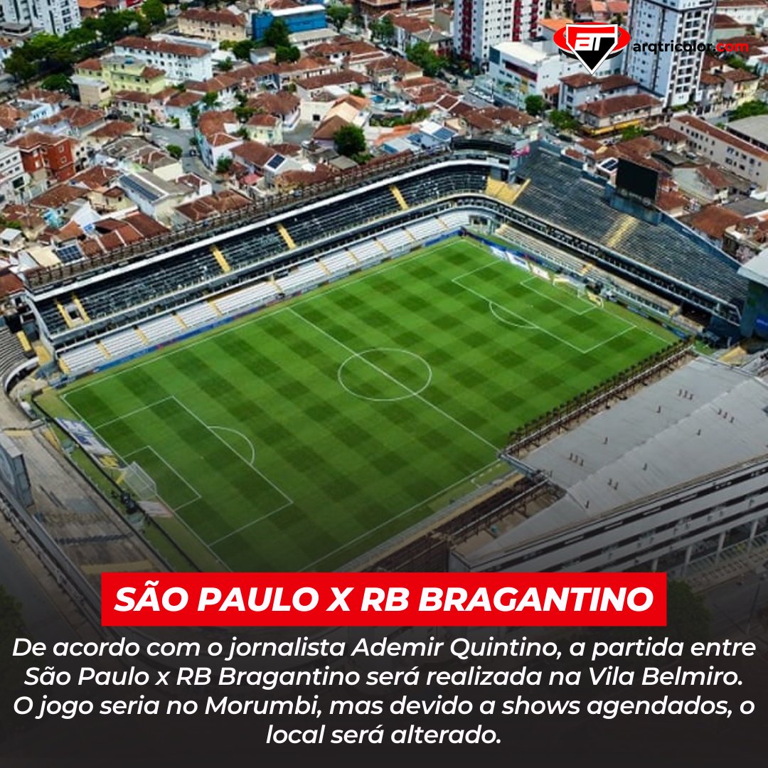 Sem Morumbi, São Paulo vai jogar na Vila Belmiro contra o RB Bragantino