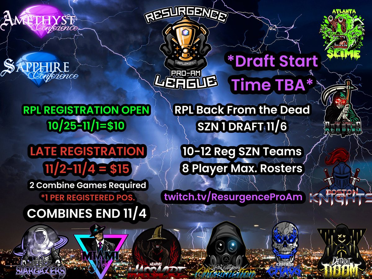 COMBINES ARE LIVE RIGHT NOW! <a href="/RPL2K24/">RPL - ResurgencePro-AmLeague</a> 

$10 REGISTRATION OPEN NOW.