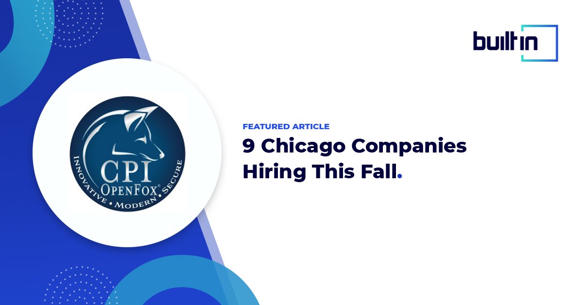 We’re growing — and we want you to grow with us. Read the latest article from Built In Chicago to learn more about what it’s like to be a part of the CPI OpenFox team and explore our full set of open roles!
hubs.la/Q0275PyK0
#Hiring #NowHiring #RaisingUpTech #openfox
👐🦊