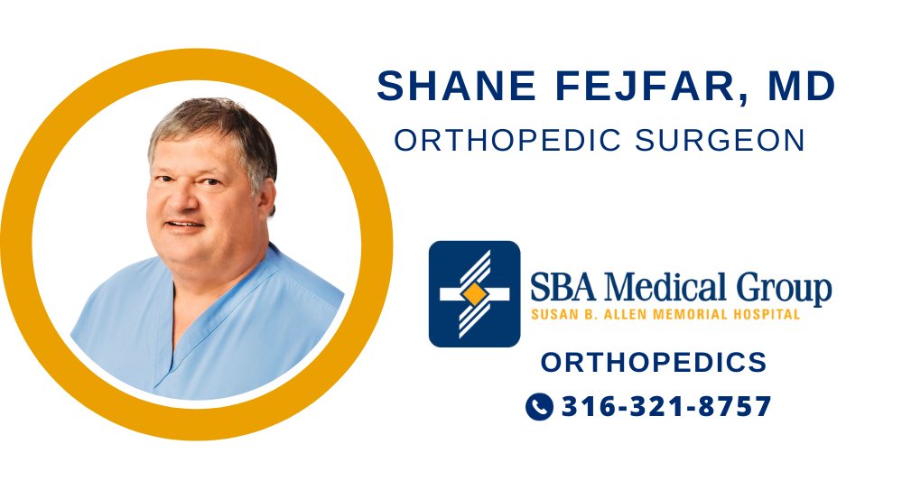 SBAHospital's tweet photo. Dr. Fejfar is our orthopedic surgeon! Patients who need orthopedic care are encouraged to call (316) 321-8757 to schedule an appointment.
#oursba #hometownhospital #hometownfeel #orthopedic #orthopedicsurgeon https://t.co/lne6C2yxRo