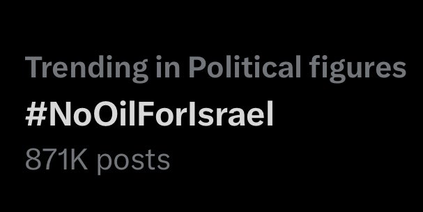 #NoOilForIsrael