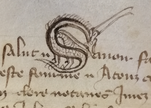 BrunelGhislain's tweet photo. Paris 1378
L'aboutissement d'un modèle en quelques traits de plume : le dragon du S de Savoir est plus ou moins monstrueux... @ArchivesnatFr #notaire https://t.co/rywBiQqrrm