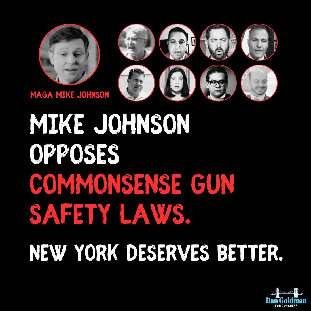 Today is @SpeakerJohnson’s sixth day as Speaker. Last year, he celebrated as the Supreme Court made our state less safe by limiting New York's ability to get illegal guns off the street. Every NY Republican voted for him. New Yorkers deserve better.