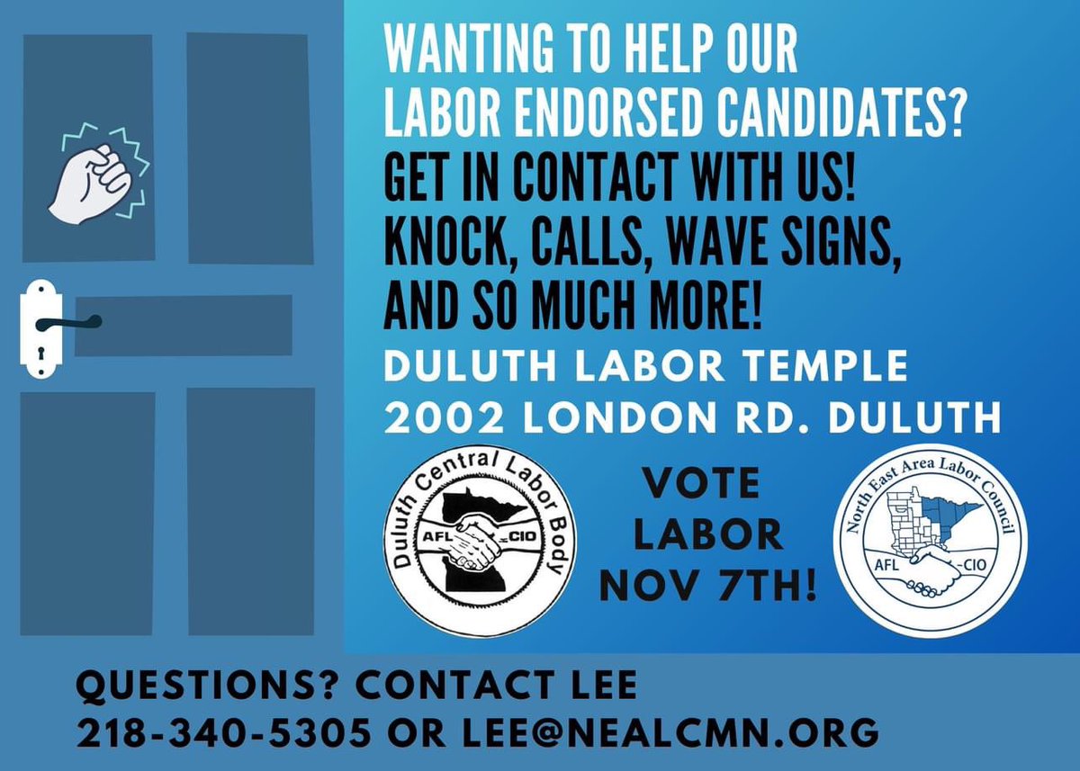 North East Area Labor Council (@nealc_mn) on Twitter photo We are in the home stretch! Help elect our labor endorsed candidates! We are in the home stretch! Help elect our labor endorsed candidates!