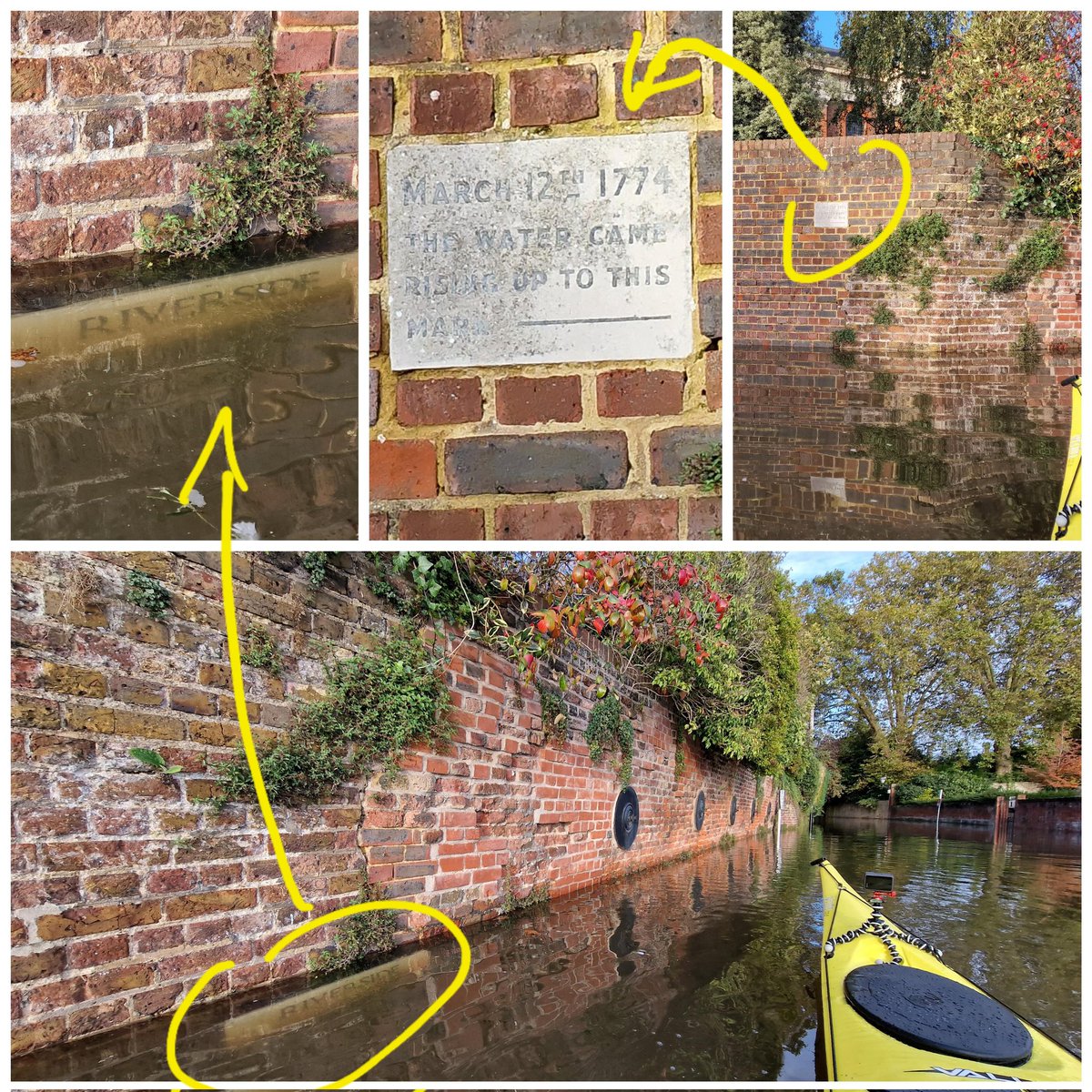 This afternoon was the highest tide (without prompting a Thames Barrier closure) I have seen in over 10 years in #Twickenham. The first time I have ever seen the water above the submerged [RIVERSIDE] street sign. #Thames @AlanBarrierEA #springtide