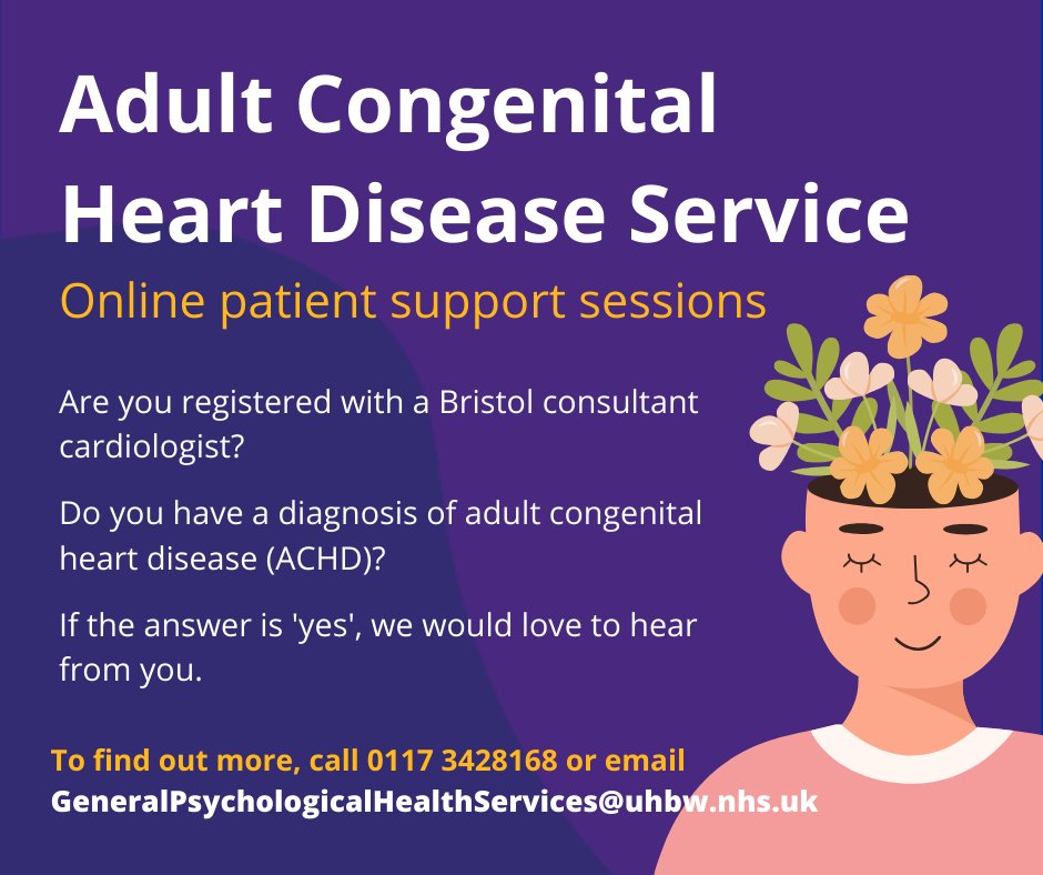 Starting in January, and led by our ACHD specialist psychologist, these group sessions will explore a holistic approach to living with congenital heart disease ♥️ Call 0117 342 8168 or email: GeneralPsychologicalHealthServices@uhbw.nhs.uk to join. @CHDNetworkSWSW @HeartHeroes1