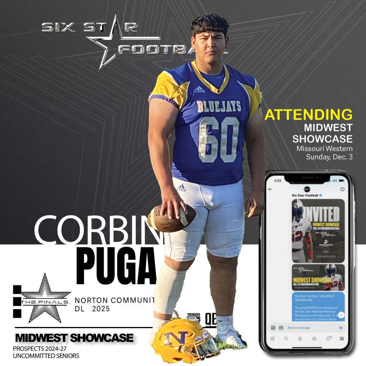 Six Star Football | MISSOURI (@6starfootballmo) on Twitter photo MIDWEST SHOWCASE | Corbin Puga
6’3, 300 | DL | 2025 | Norton Community (KS) | <a href="/corbin_puga06/">Corbin Puga</a>
⭐ Excited to announce Corbin Pugar will be attending the Midwest Showcase!
📆Dec. 3
📍Missouri Western (Indoor)
REGISTER sixstarfootball.com/six-star-footb… MIDWEST SHOWCASE | Corbin Puga
6’3, 300 | DL | 2025 | Norton Community (KS) | <a href="/corbin_puga06/">Corbin Puga</a>
⭐ Excited to announce Corbin Pugar will be attending the Midwest Showcase!
📆Dec. 3
📍Missouri Western (Indoor)
REGISTER sixstarfootball.com/six-star-footb…
