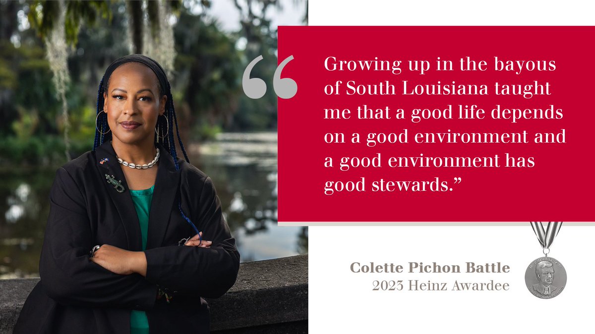 Congratulations to the 2023 #HeinzAward environment winners! @CPichonBattle, a #ClimateJustice organizer, human rights lawyer, & LA native, is empowering communities of color on the frontlines of extreme weather brought on by #ClimateChange.