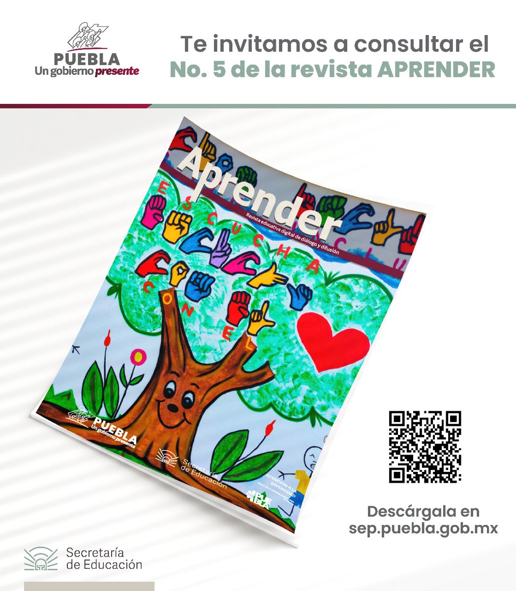 SEPGobPue's tweet image. A través de la página bit.ly/48Eqkas, la comunidad   educativa podrá descargar la revista "Aprender", en donde   encontrarán artículos referentes a temas educativos actuales. También pueden participar como autores de ensayo, trabajo de investigación entre otros.