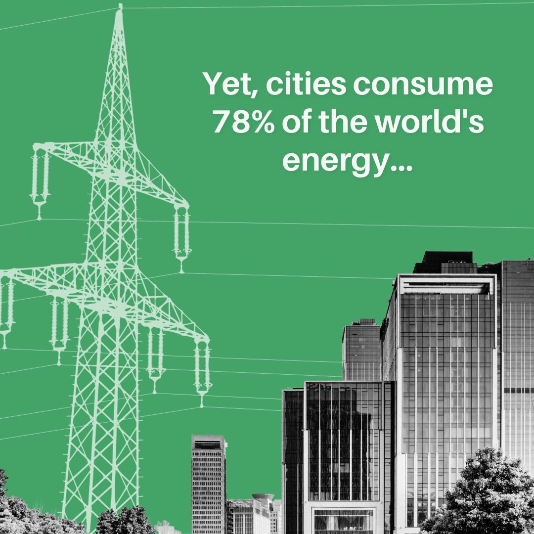 UNEP's tweet photo. Despite covering only 1% of the Earth, cities consume 78% of the world’s energy. By embracing integrated planning and design, cities could reduce greenhouse gas emissions by around 25% by 2050.

On Tuesday’s #WorldCitiesDay, let’s encourage cities to step up #ClimateAction.